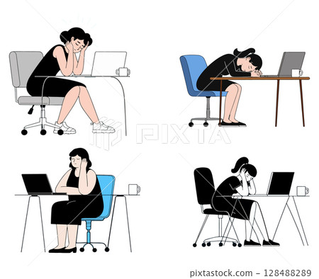 Burnout at Work: Four Depressed Women Burnout at Work: Four Depressed Women 128488289