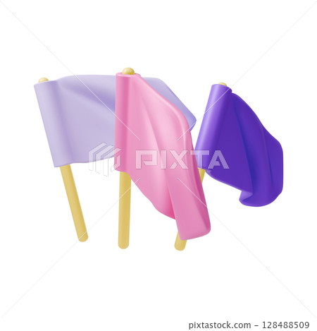 3d Waving Flag on Flagpole Concept Cartoon Design Style Isolated on a White Background. Vector illustration of Flags 3d Waving Flag on Flagpole Concept Cartoon Design Style Isolated on a White Background. Vector illustration of Flags 128488509