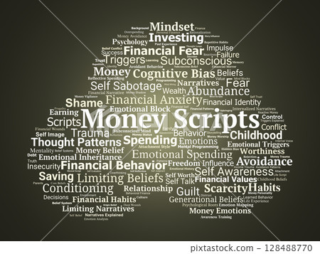 Money Scripts Word Cloud. Core Beliefs and Behaviors Behind Financial Decision Making 128488770