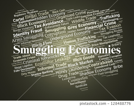 Smuggling Economies Word Cloud. Illicit Trade Patterns and Global Underground Networks 128488776