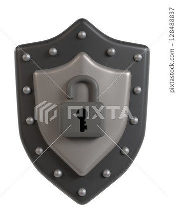 Shield and open padlock security Shield and open padlock security 128488837