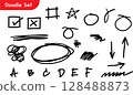Hand-Drawn Doodle Elements Set, Sketch Style Collection 128488873