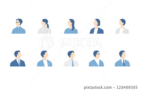 Business person horizontal icon set Business person horizontal icon set 128489385