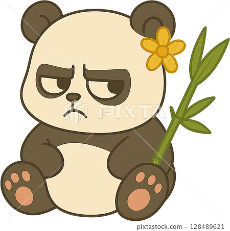 可愛又豐滿的熊貓寶寶人物插畫 可愛又豐滿的熊貓寶寶人物插畫 128489621