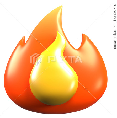 紅色火焰的 3d 影像 128489710