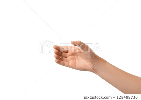 Hand extended forward ready for a handshake, on white background 128489736