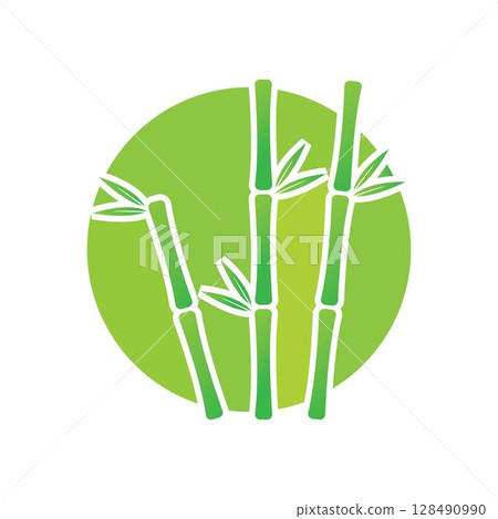 Bamboo with green leaf vector 128490990