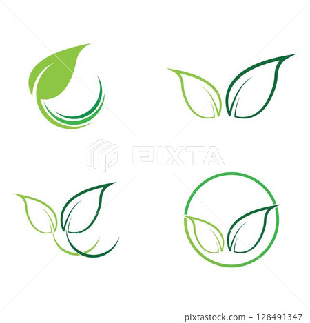 green leaf ecology nature element vector icon green leaf ecology nature element vector icon 128491347