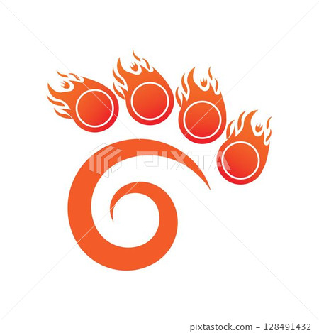 Fire flame Logo Template vector icon Oil, gas and energy logo concept 128491432