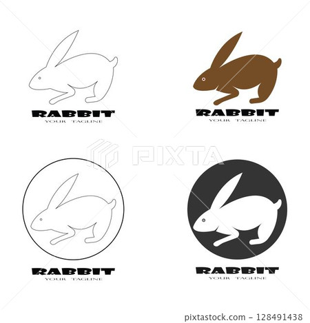 Rabbit Logo template vector icon illustration design Rabbit Logo template vector icon illustration design 128491438