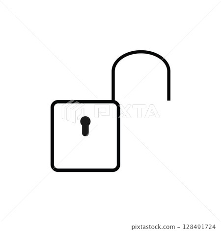 Lock silhouette vector icon Lock silhouette vector icon 128491724