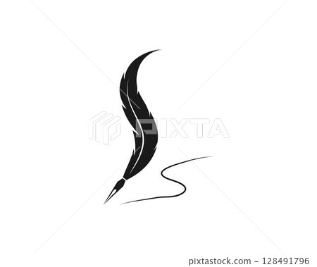 feather logo vector 128491796