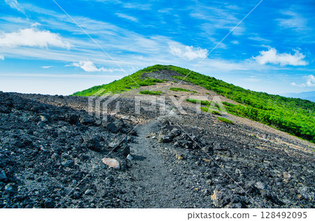Scenery of Minamigassan in the summer season in Nasu-machi, Nasu-gun, Tochigi Prefecture 128492095