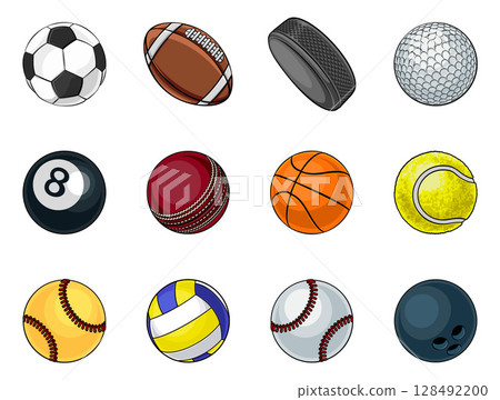 Sport Ball Set Sports Balls Cartoon Games Icons Sport Ball Set Sports Balls Cartoon Games Icons 128492200