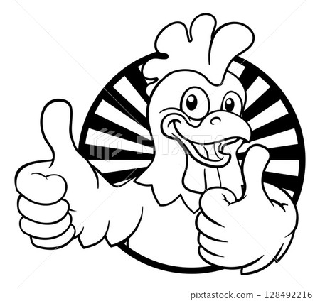 Chicken Cartoon Rooster Cockerel Bird Mascot 128492216