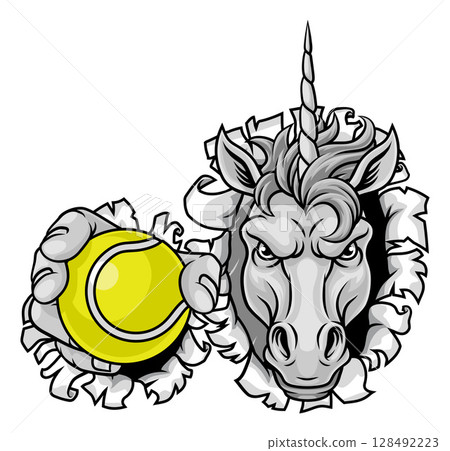 Unicorn Horse Stallion Basketball Sports Mascot 128492223