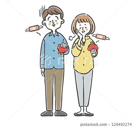 A couple with no money, full body, vector A couple with no money, full body, vector 128492274