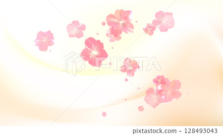 Tender spring pink flower flow. Delicate scent of woman perfume 128493043