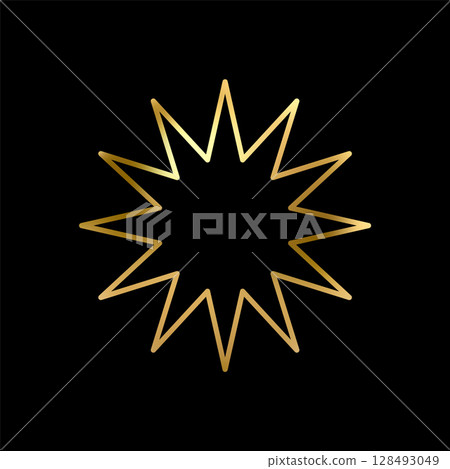 Outline Gold Star icon. Holiday stars line art Outline Gold Star icon. Holiday stars line art 128493049