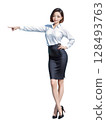 Standing female salesperson 128493763