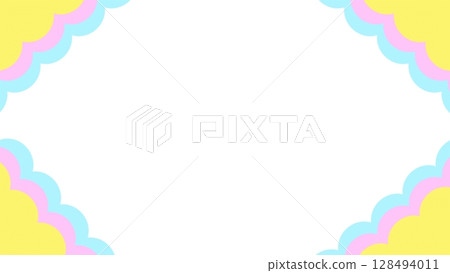 Fluffy cute corner frame background 128494011