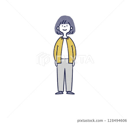 站立與微笑的婦女 128494606