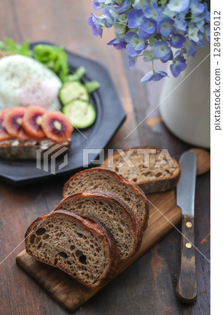 A simple breakfast of eggs and bread A simple breakfast of eggs and bread 128495012
