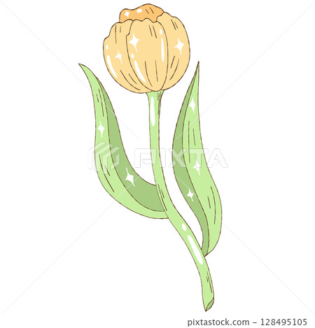 Hand painted watercolor flowers and leaves 128495105