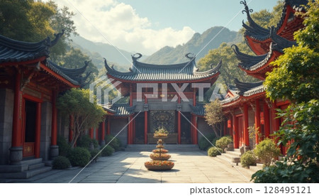 中國風背景 中國風背景 128495121