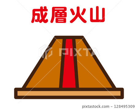 層狀火山的插畫素材 層狀火山的插畫素材 128495309