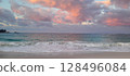 beautiful beach sunset 128496084