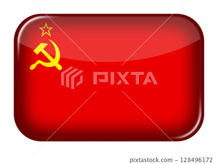 USSR web icon rectangle button with clipping path USSR web icon rectangle button with clipping path 128496172