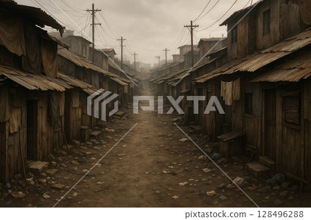 Realistic view of a poor neighborhood 128496288