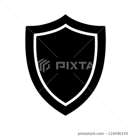 Simple shield silhouette Simple shield silhouette 128496330