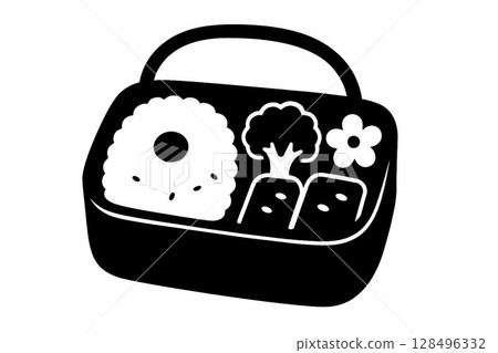 Cute silhouette lunch box Cute silhouette lunch box 128496332