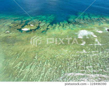 Aerial shot of the northern tip of Okinawa, near Cape Hedo, taken by drone Aerial shot of the northern tip of Okinawa, near Cape Hedo, taken by drone 128496390