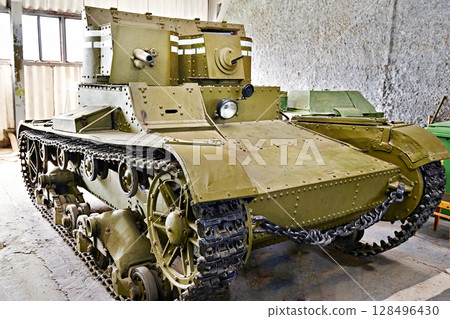 Soviet light infantry twin-turret tank T-26 128496430
