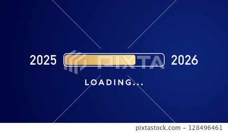 2026 loading bar, gold New Year countdown progress bar 128496461