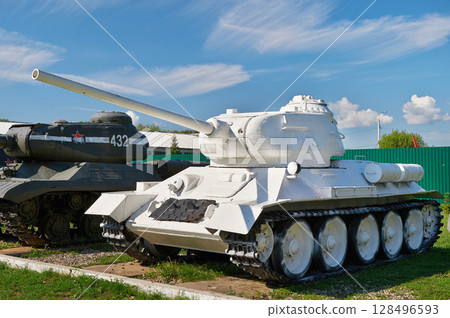 Soviet medium tank T-34-85.White color 128496593