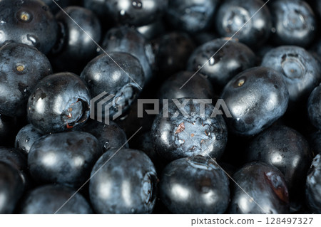 Fresh blueberries close-up, berry background Fresh blueberries close-up, berry background 128497327