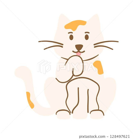 Cartoon cat or kitten characters design illustration 128497621