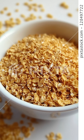 Vibrant paint palette with brushes and drawings amidst cheerful childrens activities 128497722