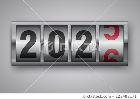 mechanical counter showing 2026 128498171