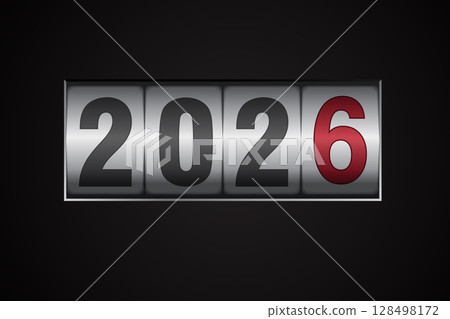 mechanical counter showing 2026 128498172