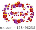 Pansy decorative frame set 128498238
