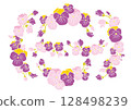 Pansy decorative frame set 128498239
