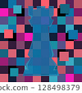 Colorful chess board. Chess board background. Chess board illustration. 128498379