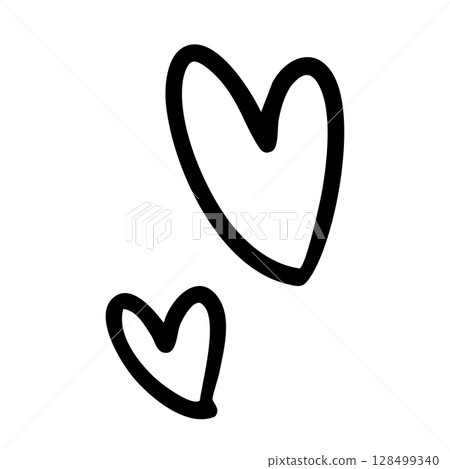 Hand-drawn heart symbol material decoration 128499340