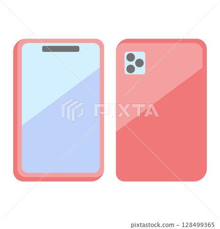 Smartphone front and back illustration Smartphone front and back illustration 128499365
