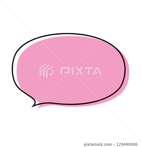 Simple speech bubble illustration, horizontal, oval 128499886